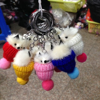 Wholesale Little Fox Imitation Fur Ball Keychain
